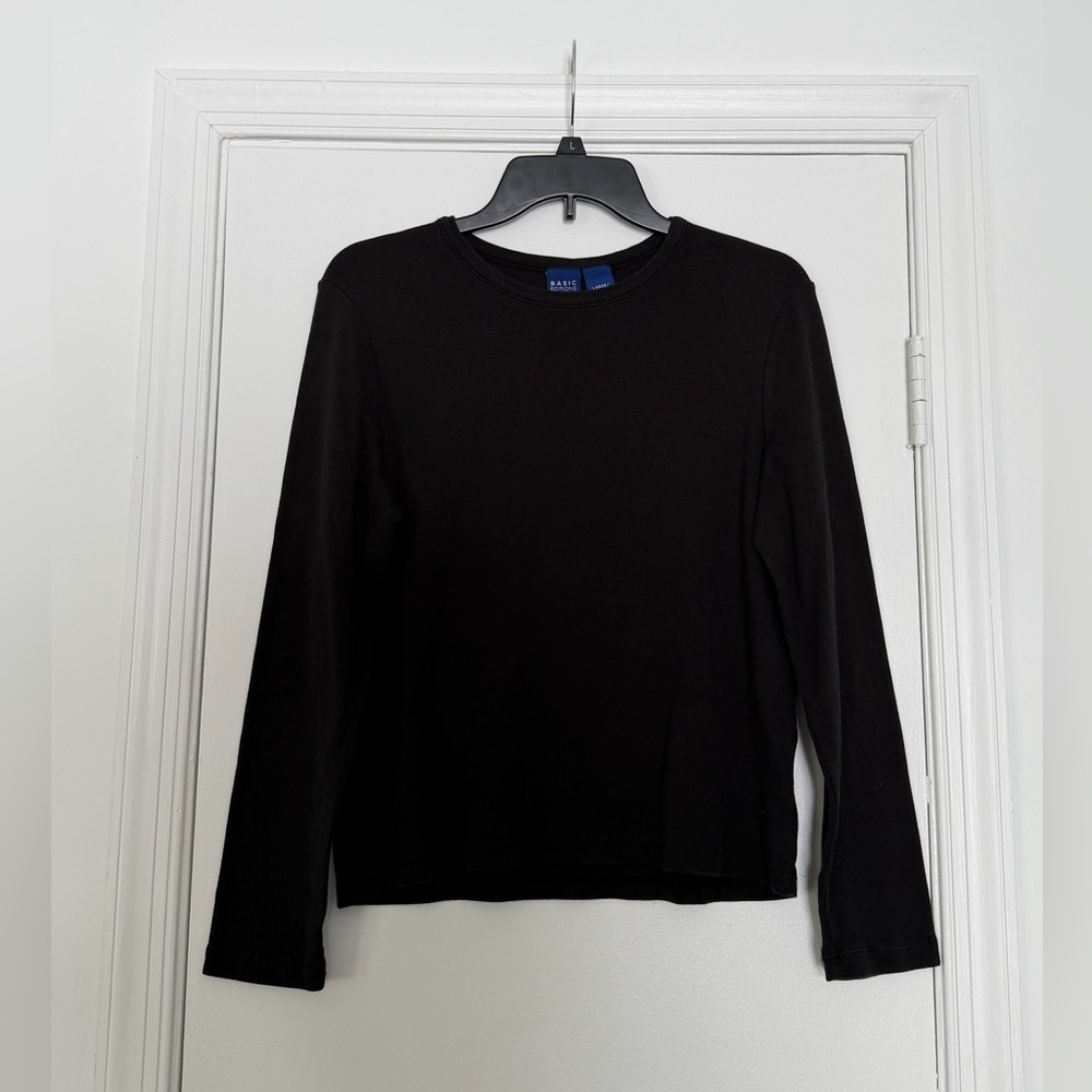 Basic Editions Black Cotton Top
